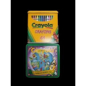 Vintage Crayola Crayon Tins Collectibles 1995 & 2000 Nice!!